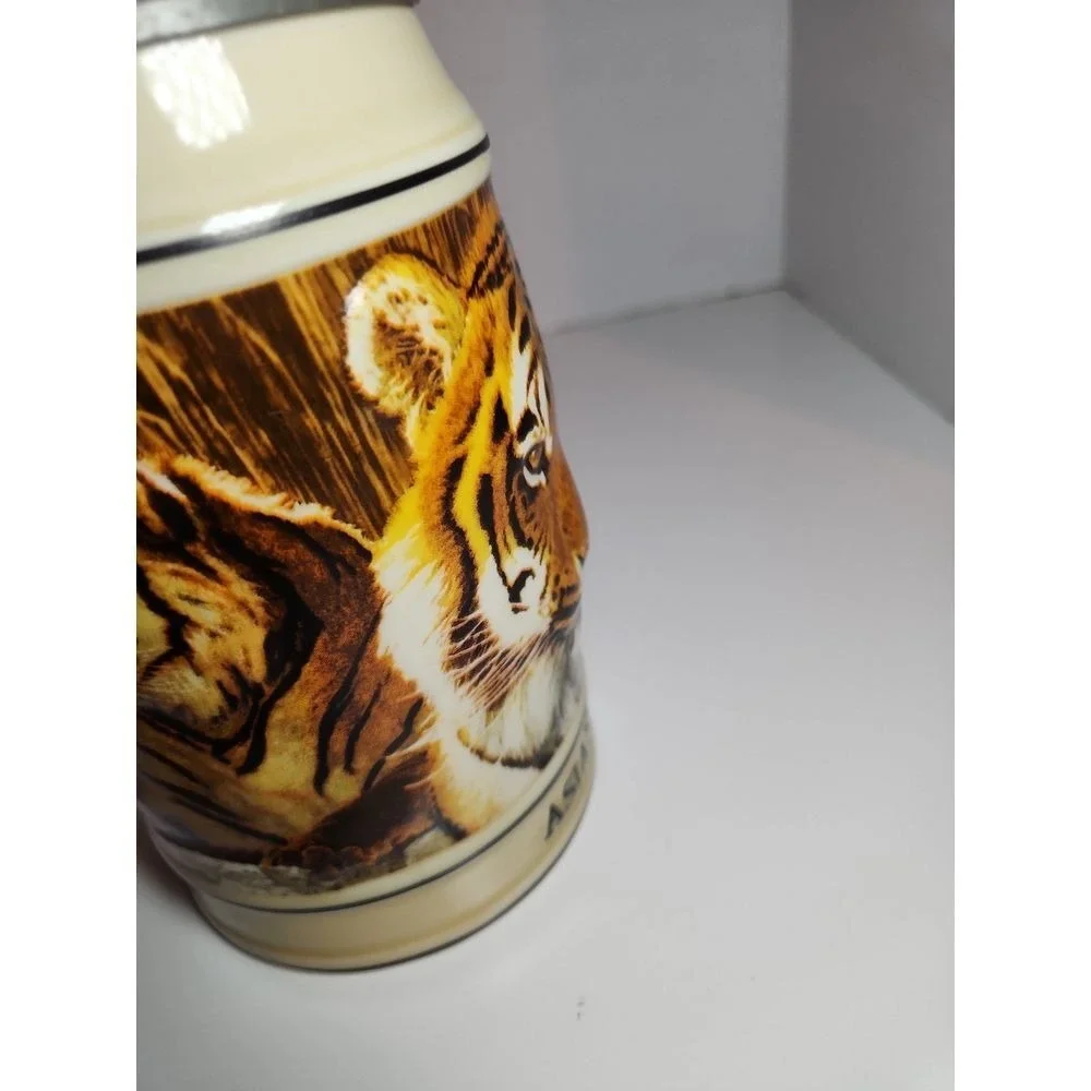 Budweiser Endangered Species Stein-Asian Tiger ~ Vintage 1989